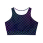 Black and Jewel Checkerboard Fully Lined, Padded Sports Bra, Black and White Sports Bra, Lined Athletic Top, Fitness Apparel