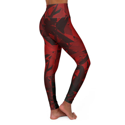 Red leaves Pattern High Waisted Yoga Leggings