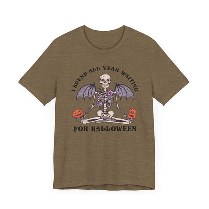 I spend all year waiting for Halloween Unisex Jersey Short Sleeve Tee