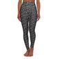 White skulls on black High Waisted Yoga Leggings