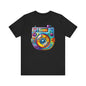 Retro 90's paint splatter discman Unisex Jersey Short Sleeve Tee