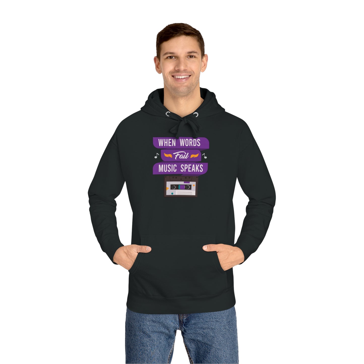 When Words Fail Unisex Fleece Hoodie, Fleece Hoodie Unisex, Comfortable Hooded Sweatshirt, Cozy Winter Wear, Gender-Inclusive Outerwear