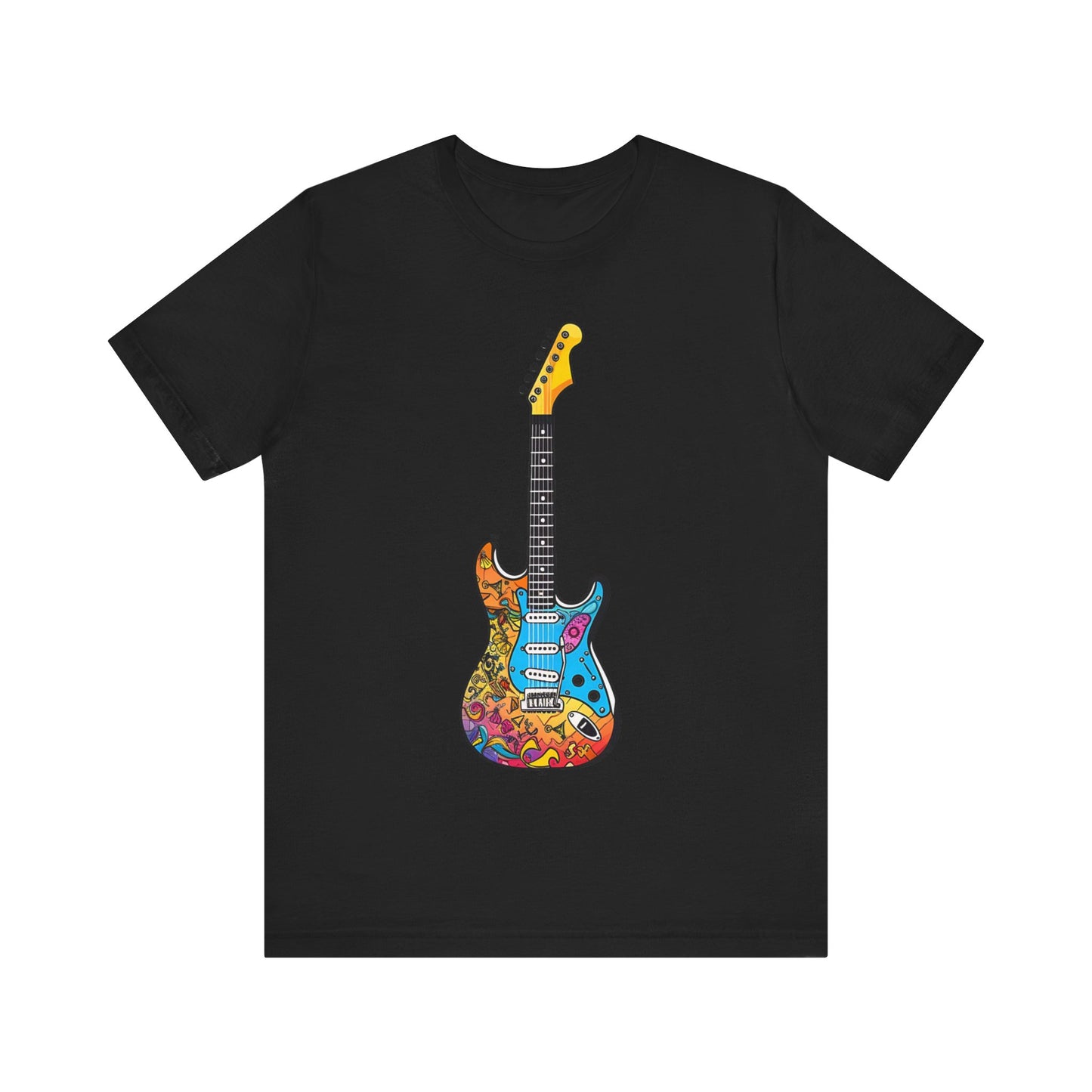 Retro 90's music graffiti electric guitar Unisex Jersey Short Sleeve Tee