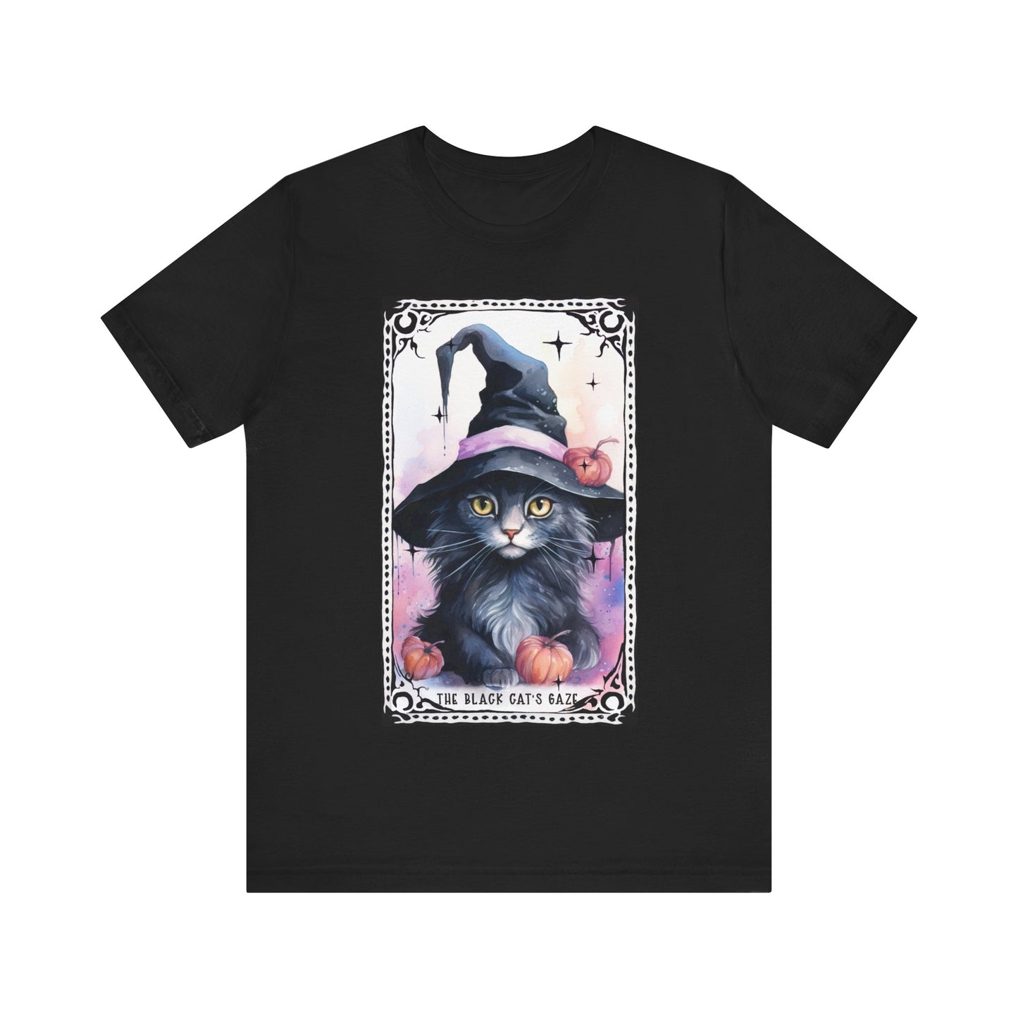 The Black Cats Gaze Jersey unisex tee, Halloween Graphic Tee, Spooky Shirt, Trick or Treat Tee, Halloween Costume, Festive Gift