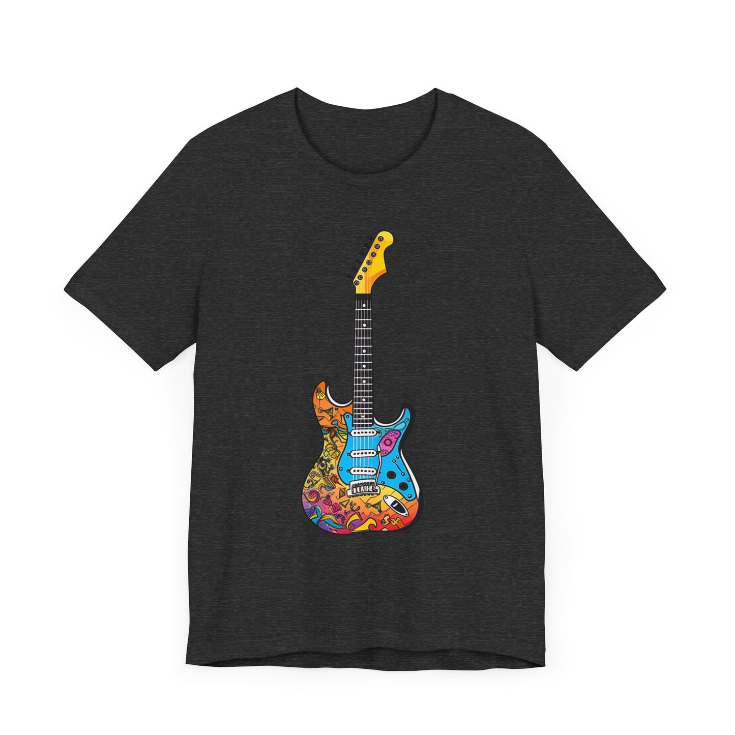 Retro 90's music graffiti electric guitar Unisex Jersey Short Sleeve Tee