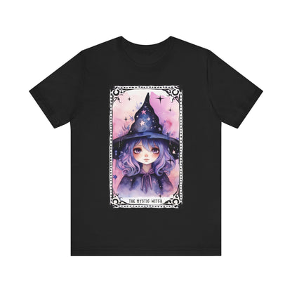 The Mystic Witch Jersey unisex tee, Halloween Graphic Tee, Spooky Shirt, Trick or Treat Tee, Halloween Costume, Festive Gift