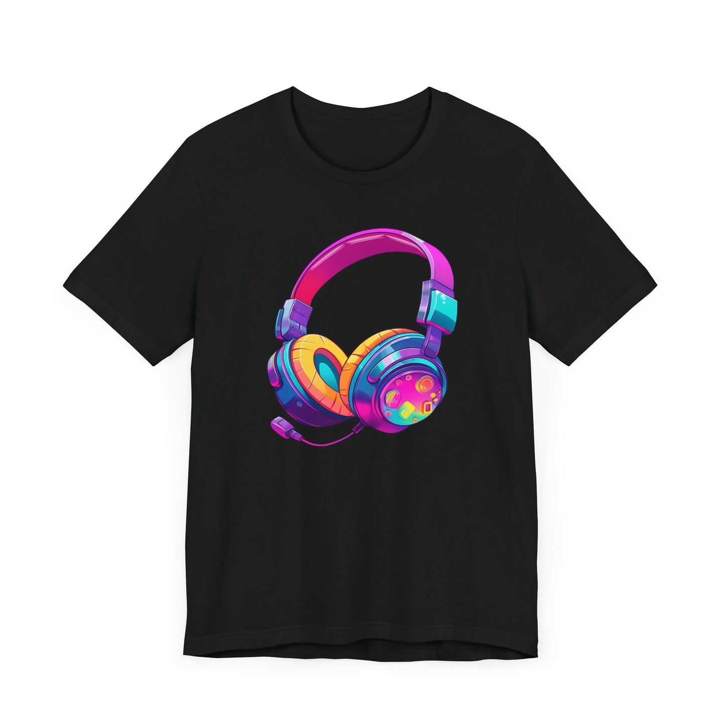 Retro 90's music Headphones Unisex Jersey Short Sleeve Tee