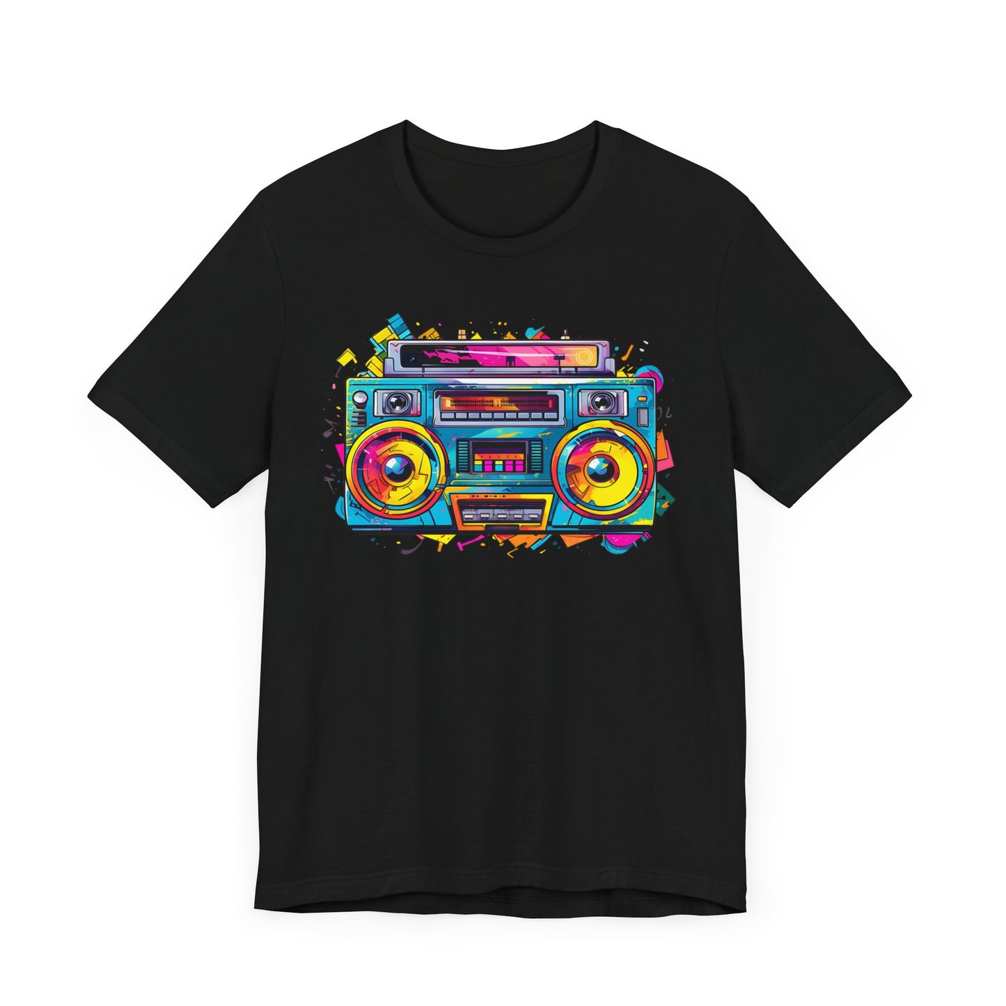 Paint Splatter Boombox 90's Unisex Jersey Short Sleeve Tee