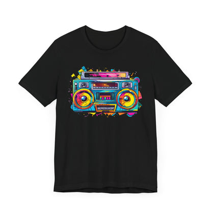 Paint Splatter Boombox 90's Unisex Jersey Short Sleeve Tee