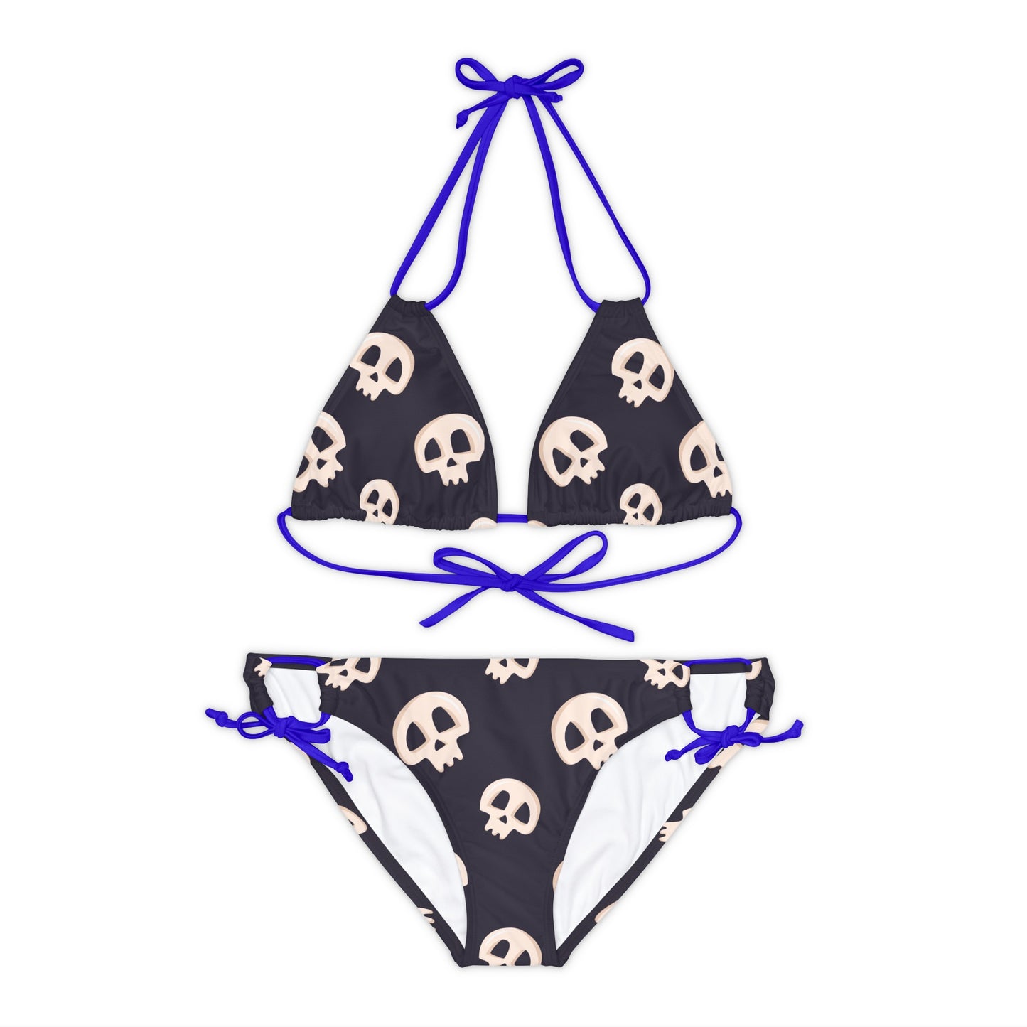 Black Skull Strappy Bikini Set