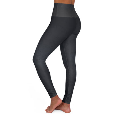 Grey grunge High Waisted Yoga Leggings