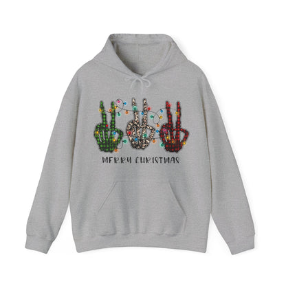Peace and Holiday Lights Unisex Heavy Blend™ Hooded Sweatshirt