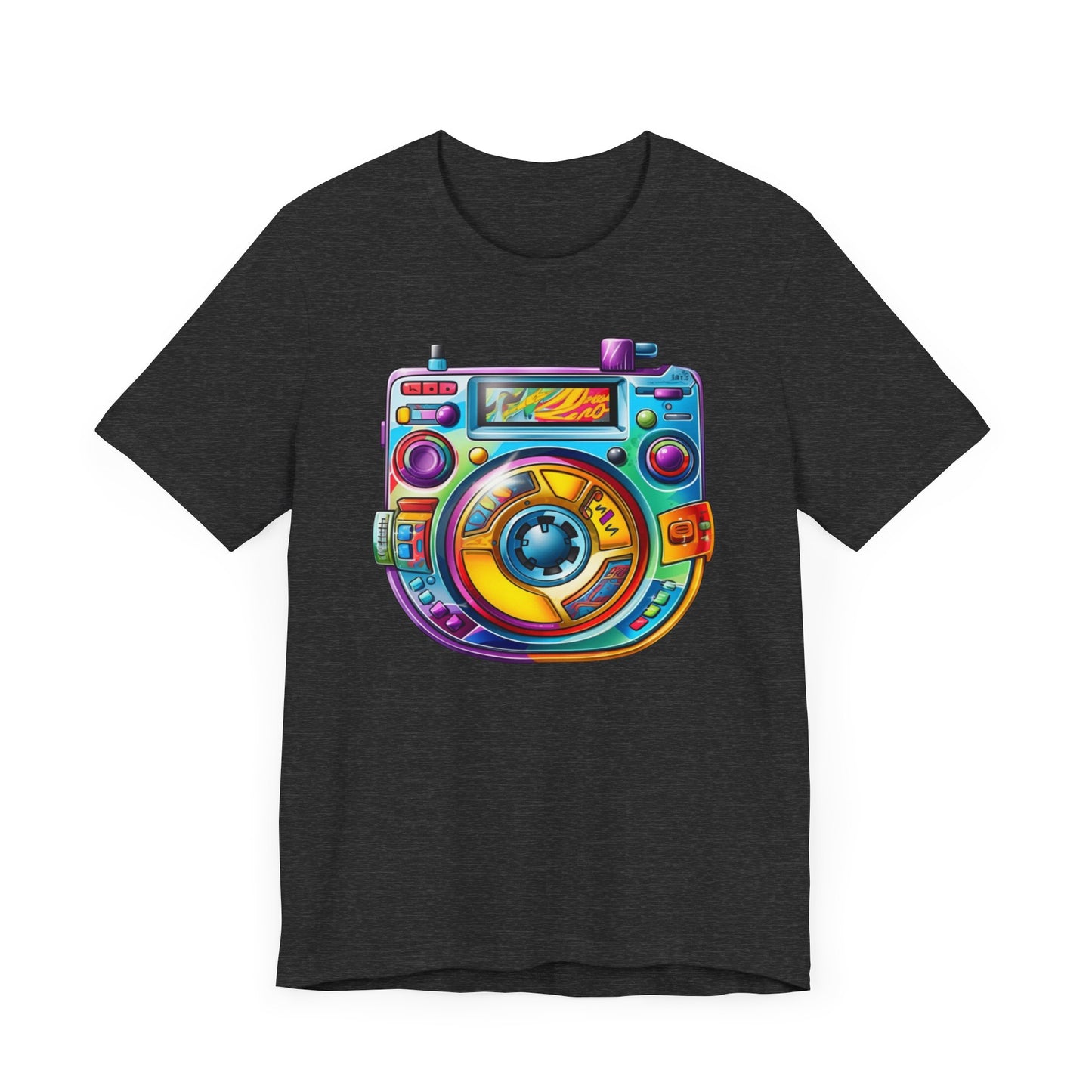 Retro 90's paint splatter discman Unisex Jersey Short Sleeve Tee