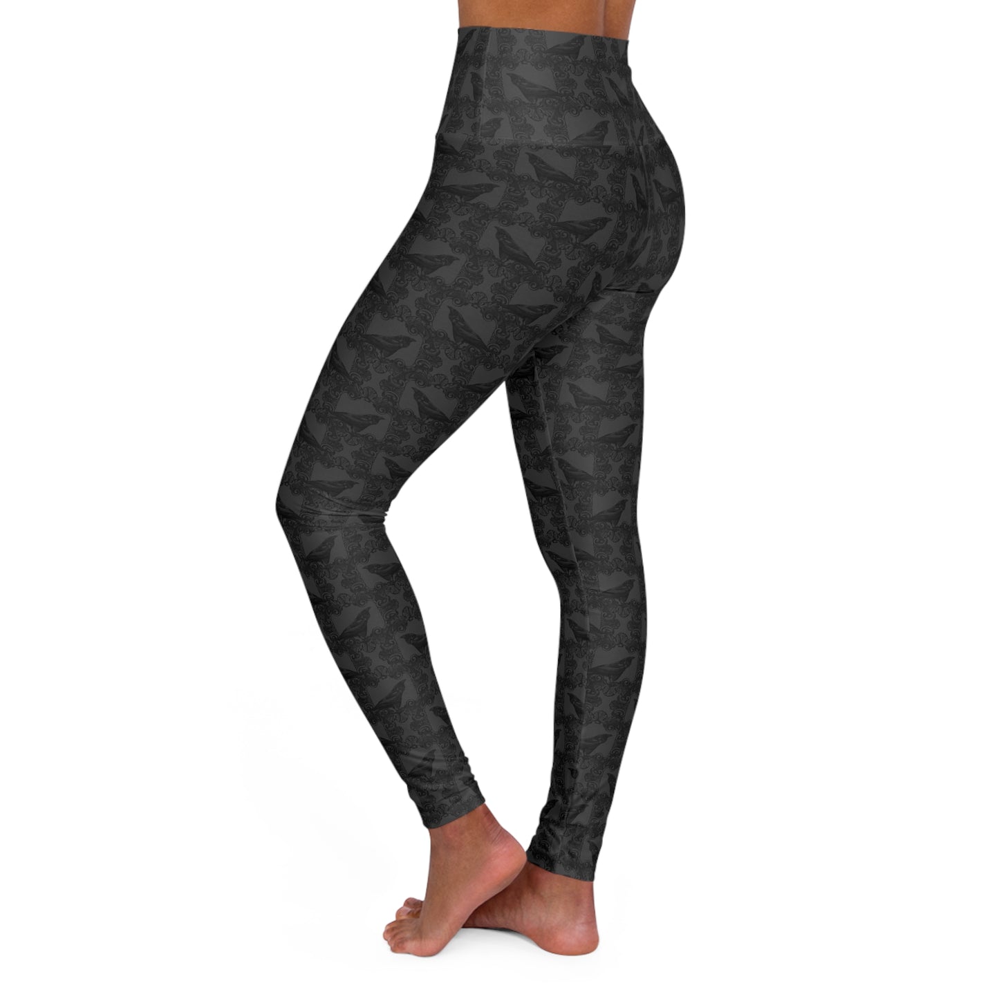 Gothic Ravens High Waisted Yoga Leggings