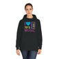 I Love 70'S Music Unisex Fleece Hoodie, Fleece Hoodie Unisex, Comfortable Hooded Sweatshirt, Cozy Winter Wear, Gender-Inclusive Outerwear