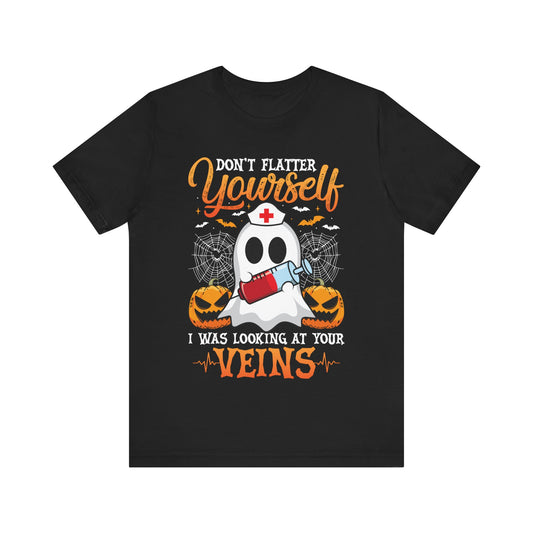 Don't Flatter Yourself Jersey unisex tee, Halloween Graphic Tee, Spooky Shirt, Trick or Treat Tee, Halloween Costume, Festive Gift