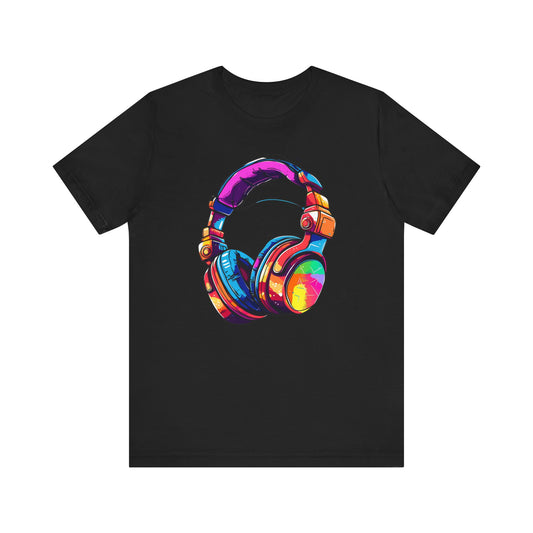 Retro 90's music Headphones 2 Unisex Jersey Short Sleeve Tee