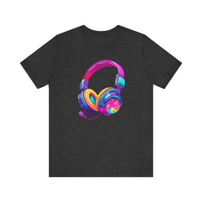 Retro 90's music Headphones Unisex Jersey Short Sleeve Tee