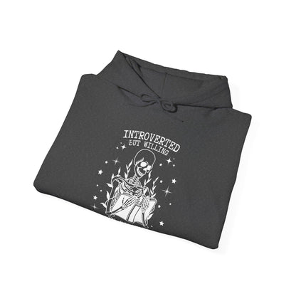 Introverted but willing to talk about spicy books Unisex Heavy Blend™ Hooded Sweatshirt