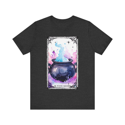 The Mystic Cauldron Jersey unisex tee, Halloween Graphic Tee, Spooky Shirt, Trick or Treat Tee, Halloween Costume, Festive Gift