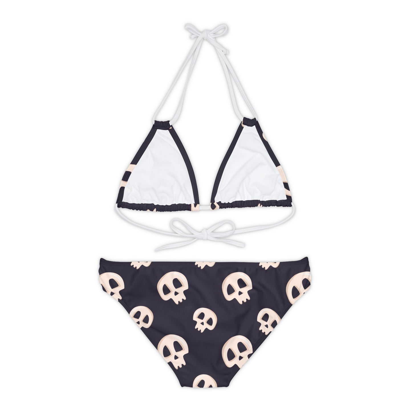 Black Skull Strappy Bikini Set