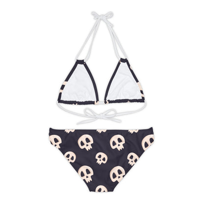 Black Skull Strappy Bikini Set