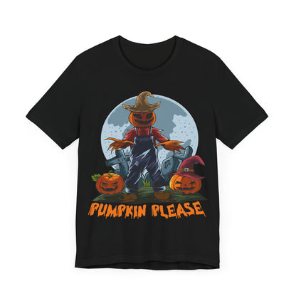 Pumpkin Please Jersey unisex tee, Halloween Graphic Tee, Spooky Shirt, Trick or Treat Tee, Halloween Costume, Festive Gift