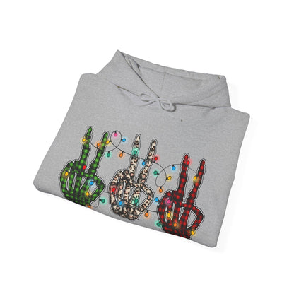 Peace and Holiday Lights Unisex Heavy Blend™ Hooded Sweatshirt