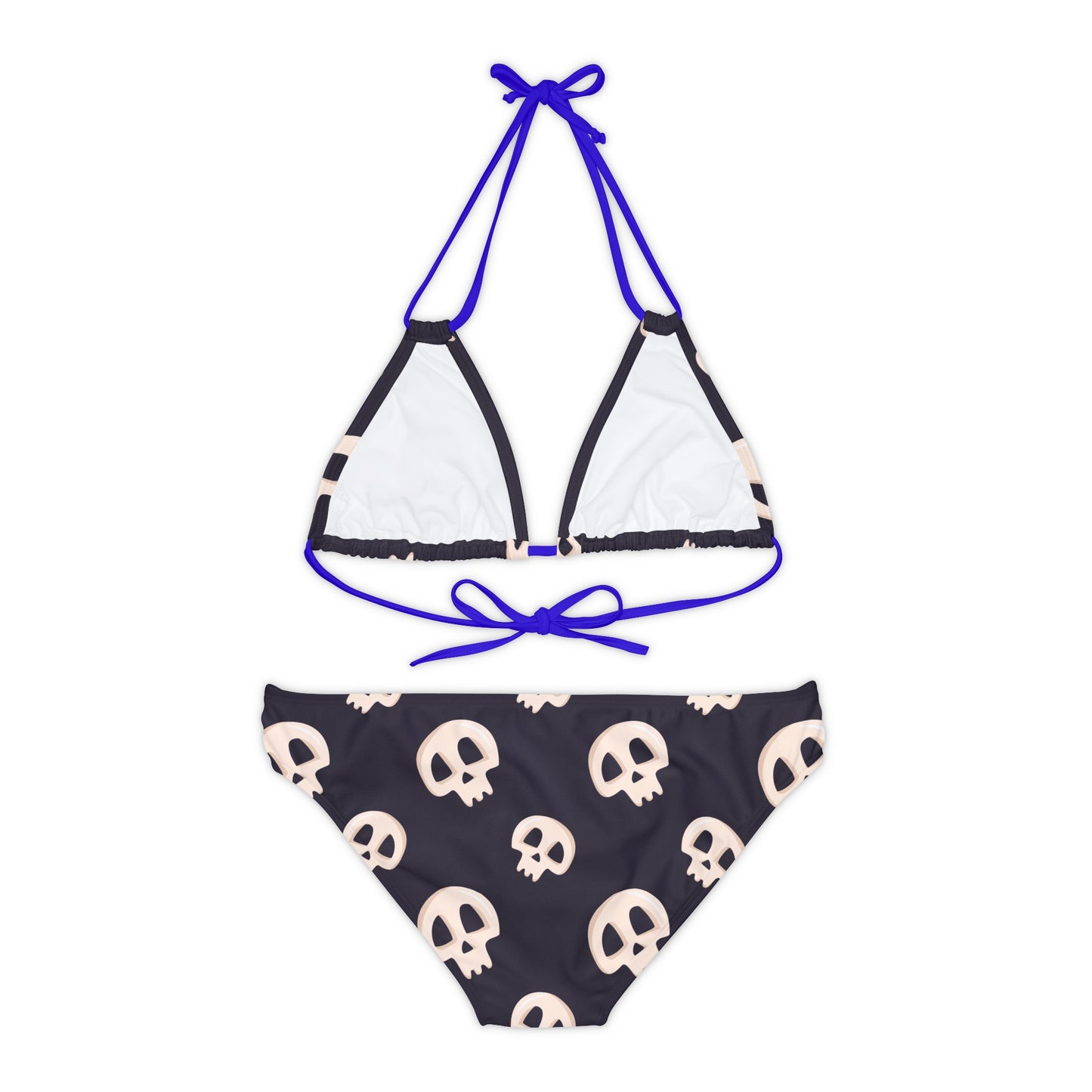 Black Skull Strappy Bikini Set