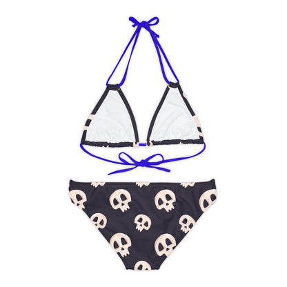 Black Skull Strappy Bikini Set