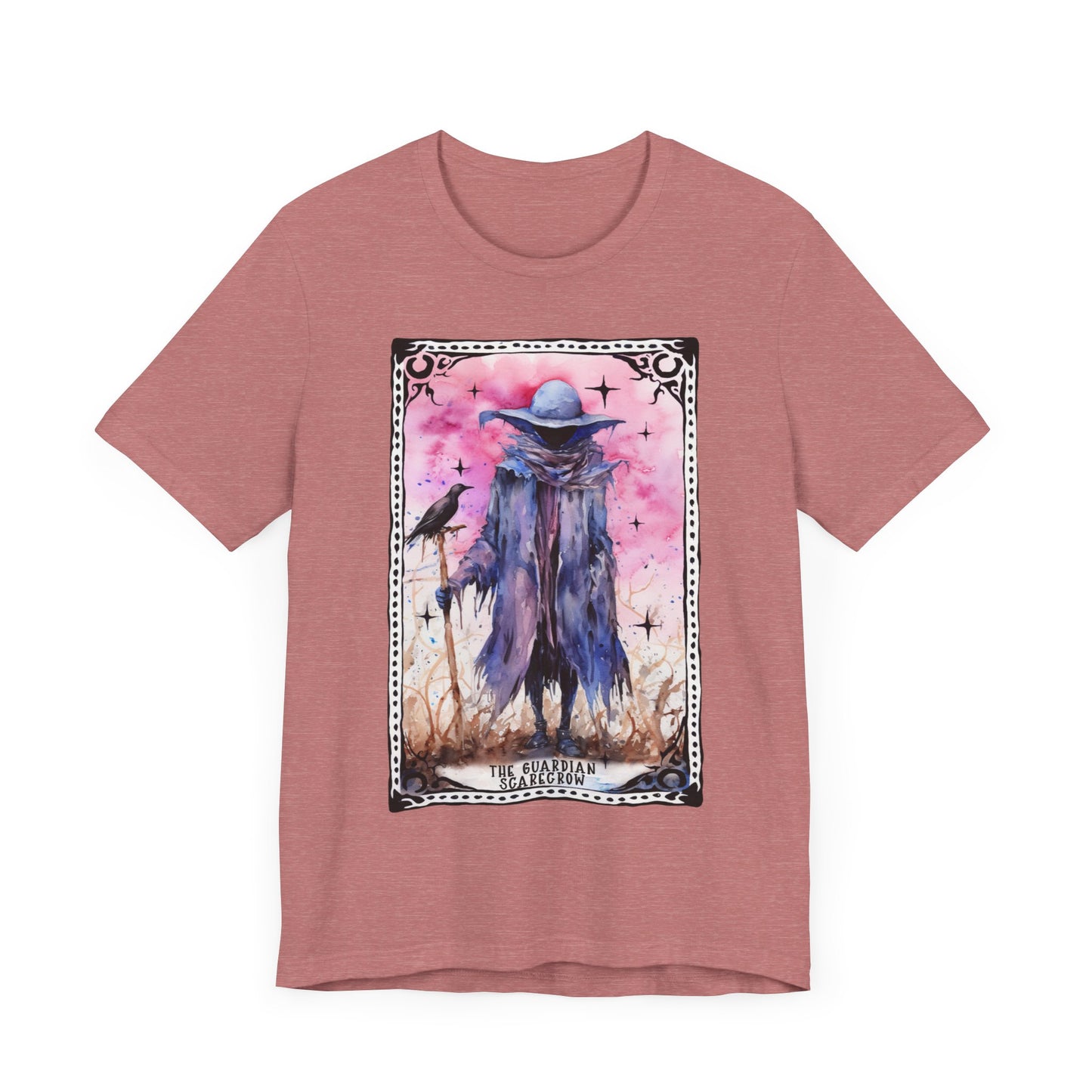 The Guardian Scarecrow Jersey unisex tee, Halloween Graphic Tee, Spooky Shirt, Trick or Treat Tee, Halloween Costume, Festive Gift