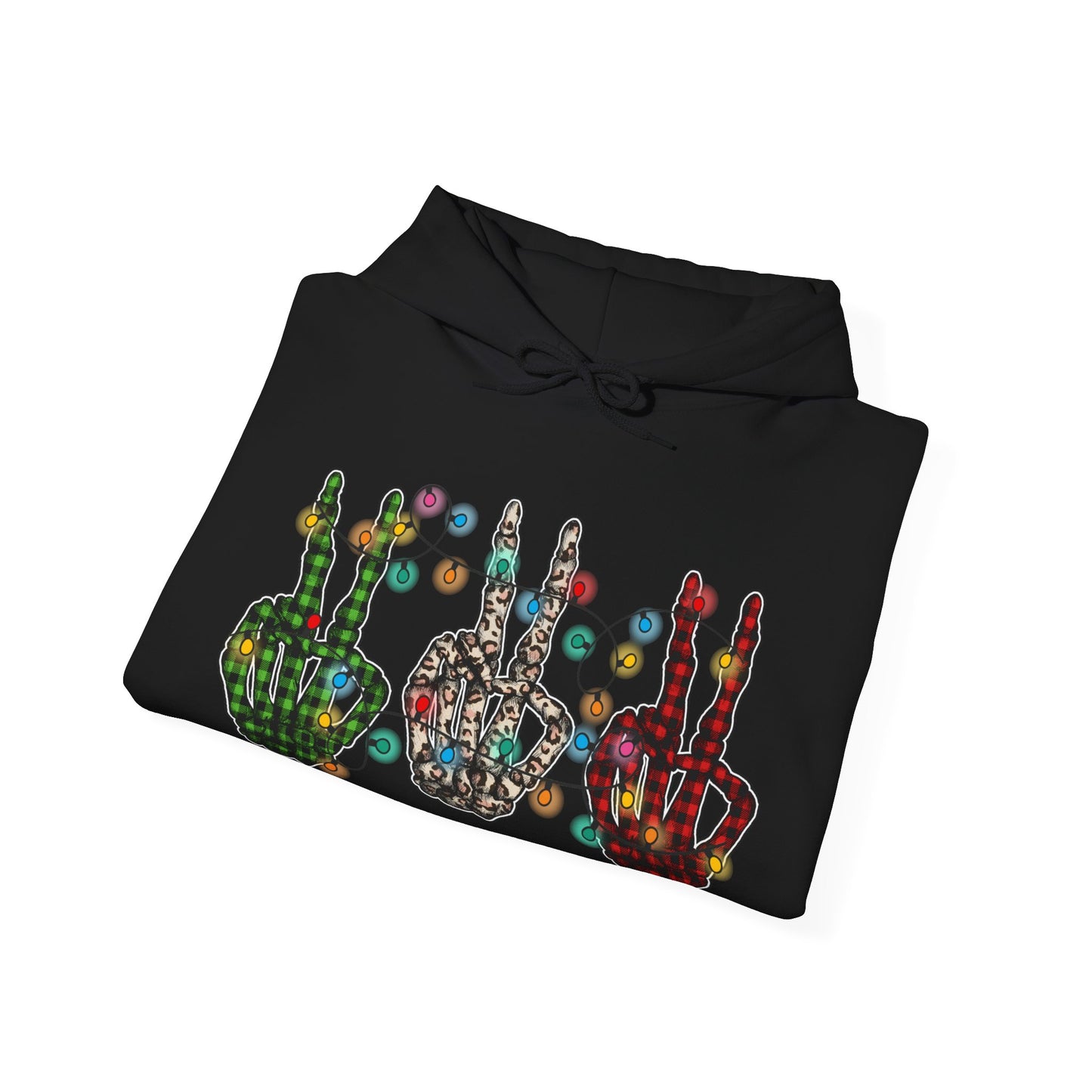 Peace and Holiday Lights Unisex Heavy Blend™ Hooded Sweatshirt