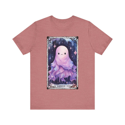 The Wandering Spirit Jersey unisex tee, Halloween Graphic Tee, Spooky Shirt, Trick or Treat Tee, Halloween Costume, Festive Gift