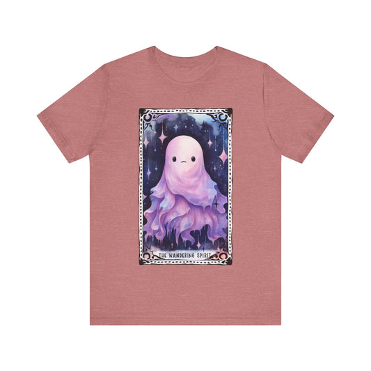 The Wandering Spirit Jersey unisex tee, Halloween Graphic Tee, Spooky Shirt, Trick or Treat Tee, Halloween Costume, Festive Gift