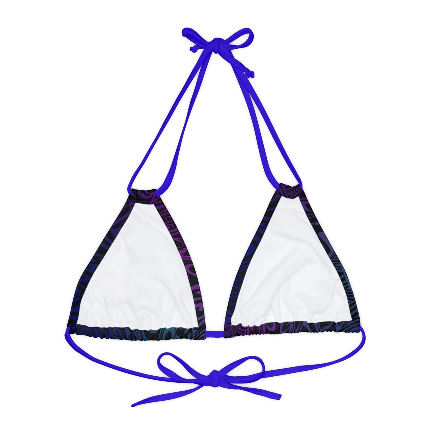 Jewel Tone Polynesian Tribal Strappy Triangle Bikini Top