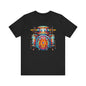Retro 90's paint splatter music drums Unisex Jersey Short Sleeve Tee