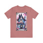 The Haunted Cottage Jersey unisex tee, Halloween Graphic Tee, Spooky Shirt, Trick or Treat Tee, Halloween Costume, Festive Gift