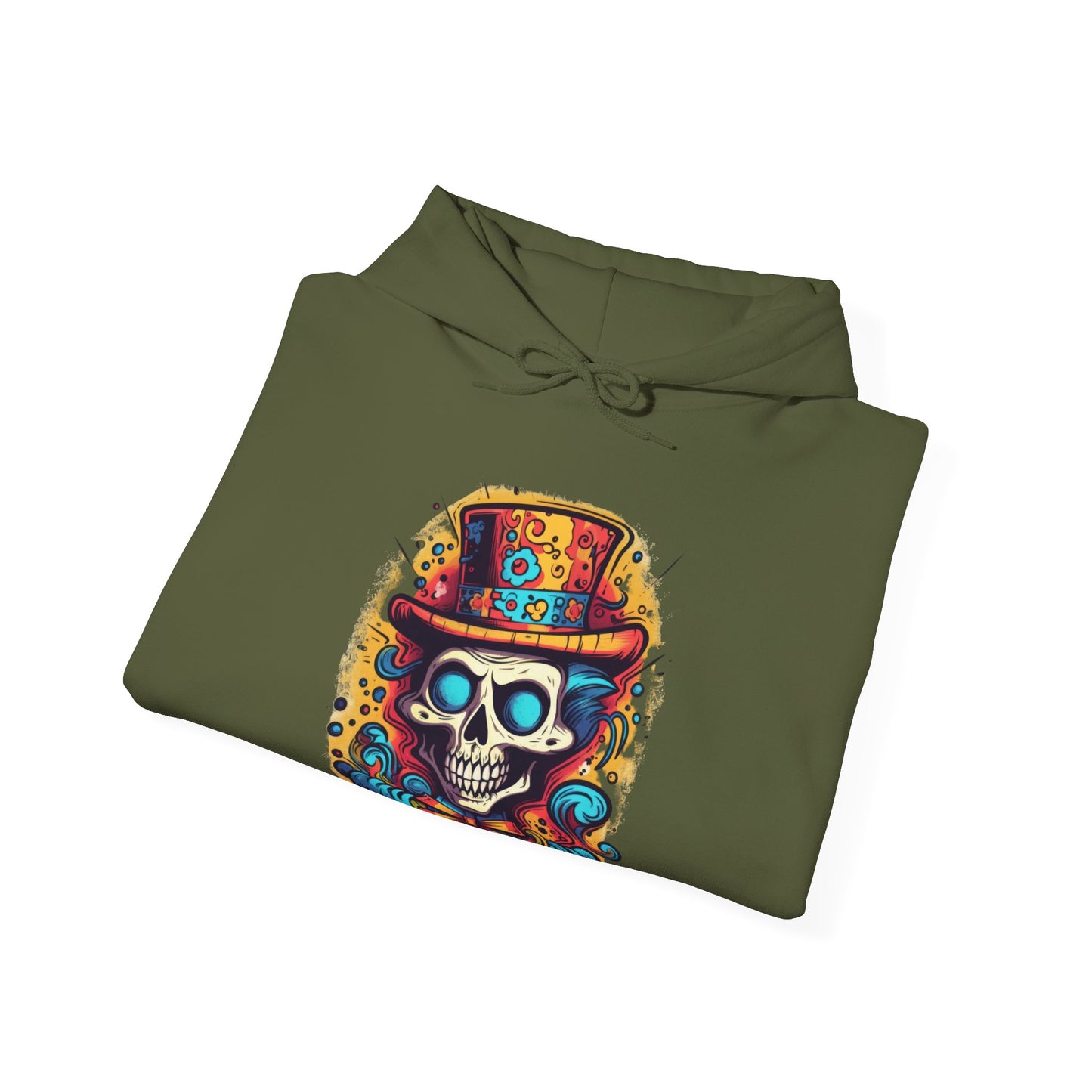 Skull with Top Hat Unisex Heavy Blend™ Hooded Sweatshirt