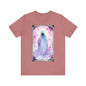 The Ghostly Veil Jersey unisex tee, Halloween Graphic Tee, Spooky Shirt, Trick or Treat Tee, Halloween Costume, Festive Gift