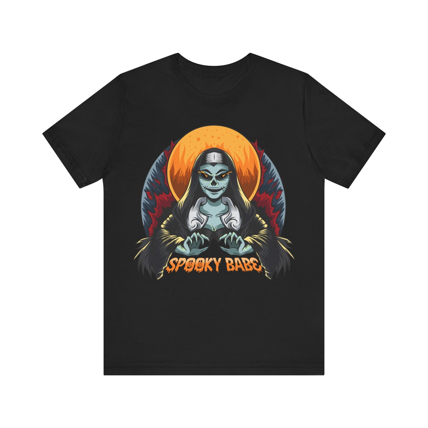 Spooky Babe Jersey unisex tee, Halloween Graphic Tee, Spooky Shirt, Trick or Treat Tee, Halloween Costume, Festive Gift