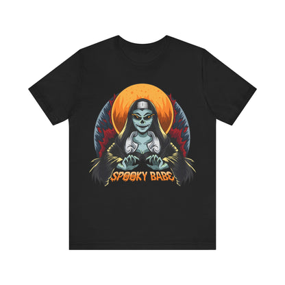 Spooky Babe Jersey unisex tee, Halloween Graphic Tee, Spooky Shirt, Trick or Treat Tee, Halloween Costume, Festive Gift