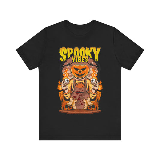 Spooky Vibes Jersey unisex tee, Halloween Graphic Tee, Spooky Shirt, Trick or Treat Tee, Halloween Costume, Festive Gift