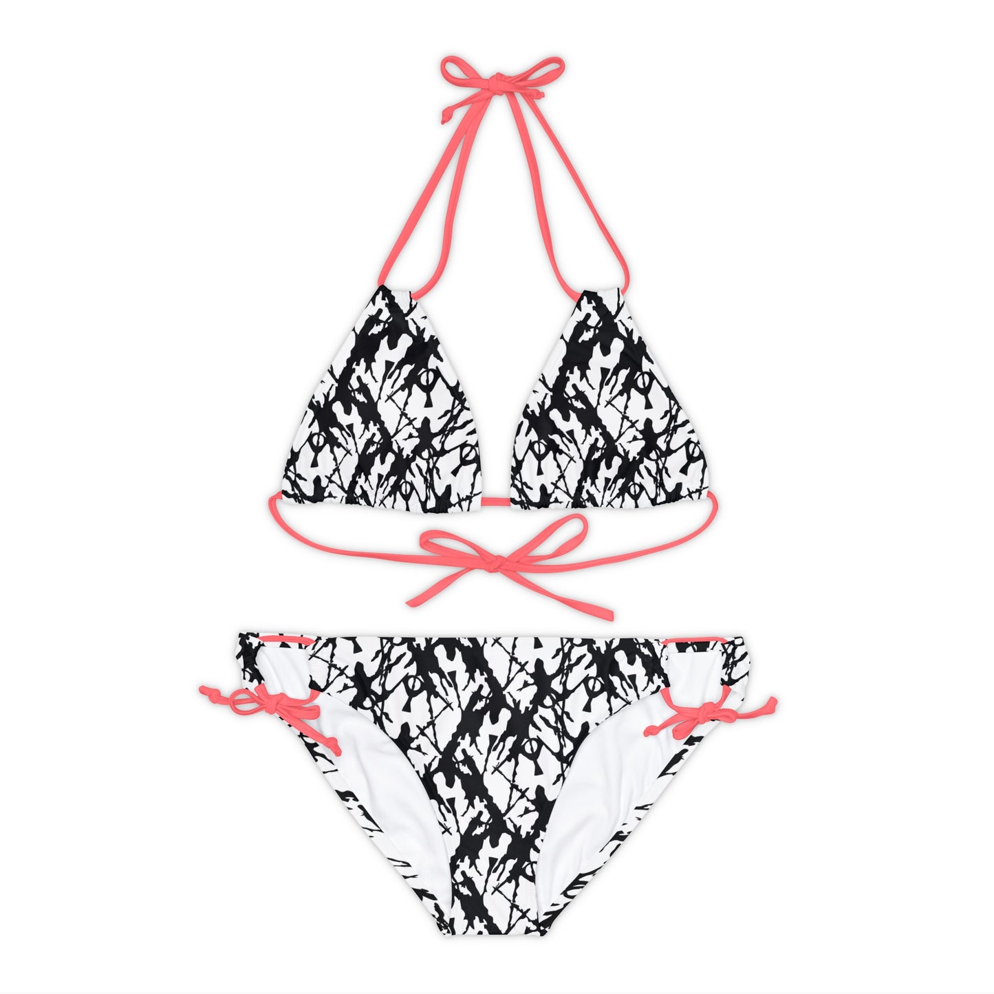 Ink Splatter Strappy Bikini Set