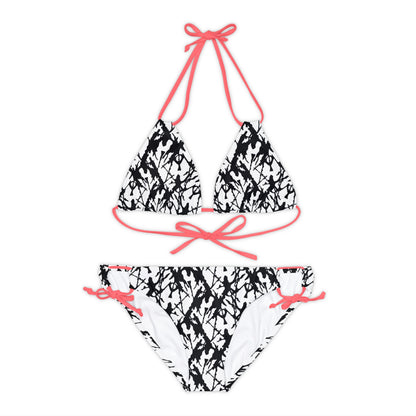 Ink Splatter Strappy Bikini Set