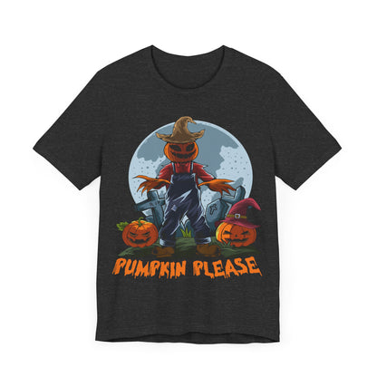 Pumpkin Please Jersey unisex tee, Halloween Graphic Tee, Spooky Shirt, Trick or Treat Tee, Halloween Costume, Festive Gift