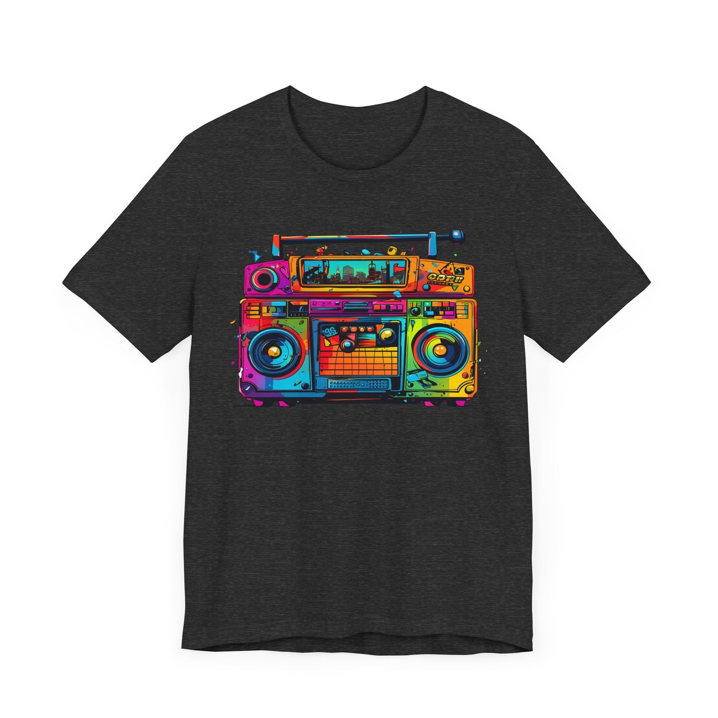 Colorful Boombox 80's, 90's, Unisex Jersey Short Sleeve Tee