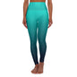 Teal Navy High Waisted Yoga Leggings