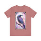 The Midnight Raven Jersey unisex tee, Halloween Graphic Tee, Spooky Shirt, Trick or Treat Tee, Halloween Costume, Festive Gift
