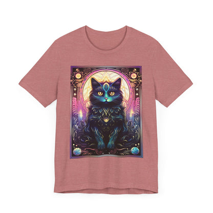 Black Cat Jersey unisex tee, Halloween Graphic Tee, Spooky Shirt, Trick or Treat Tee, Halloween Costume, Festive Gift