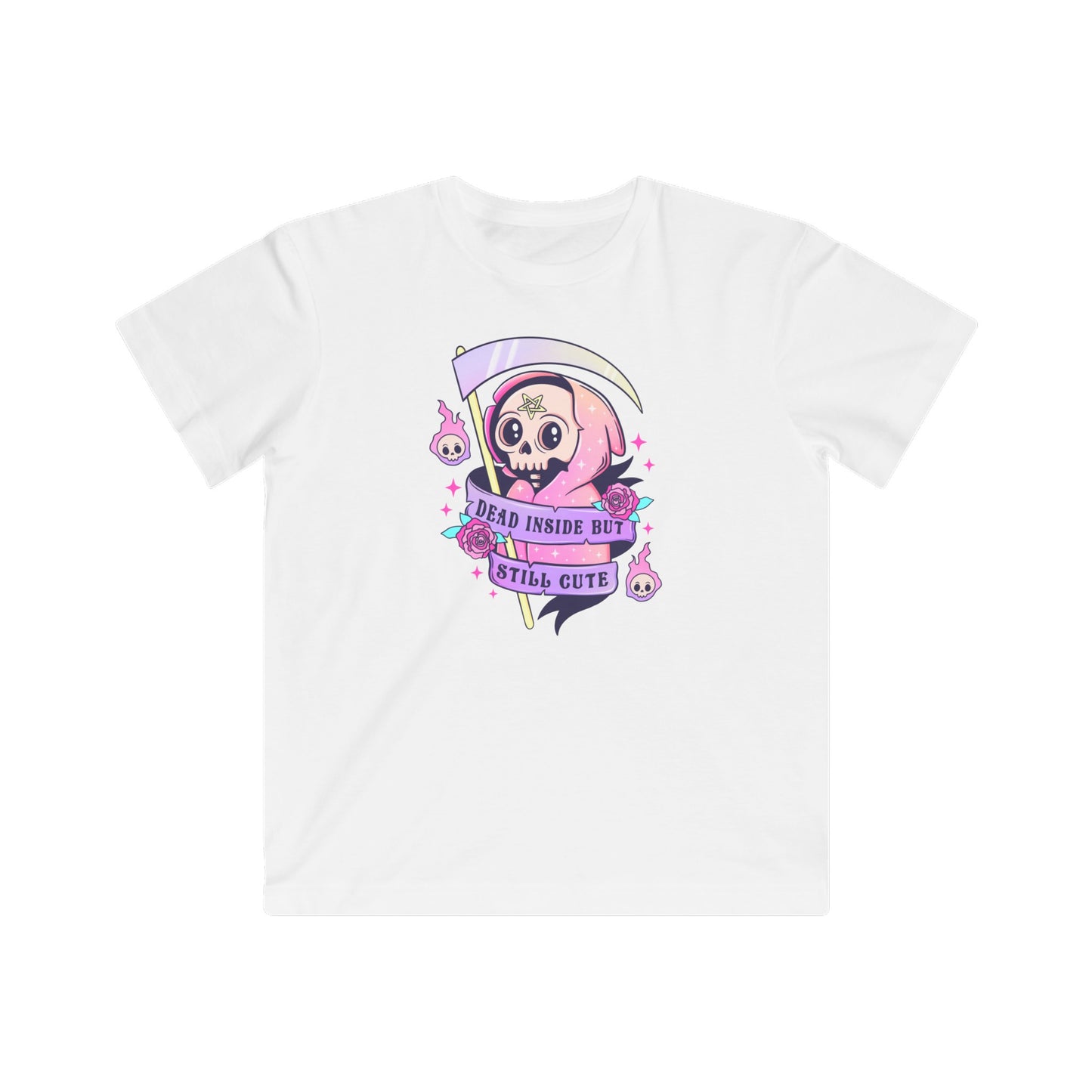 Dead inside but still cute Kids Fine Jersey Tee